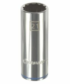 Kobalt Metric 1/2-in Drive 12-point 21-mm Deep Socket - Hand Tools