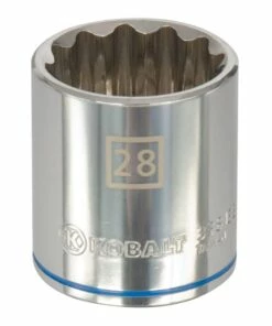 Kobalt Metric 1/2-in Drive 12-point 28-mm Shallow Socket - Hand Tools