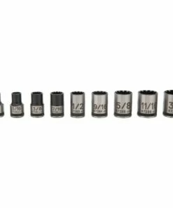 Kobalt Universal 9-Piece Standard (SAE) 3/8-in Drive Spline Set Shallow Socket Set - Hand Tools