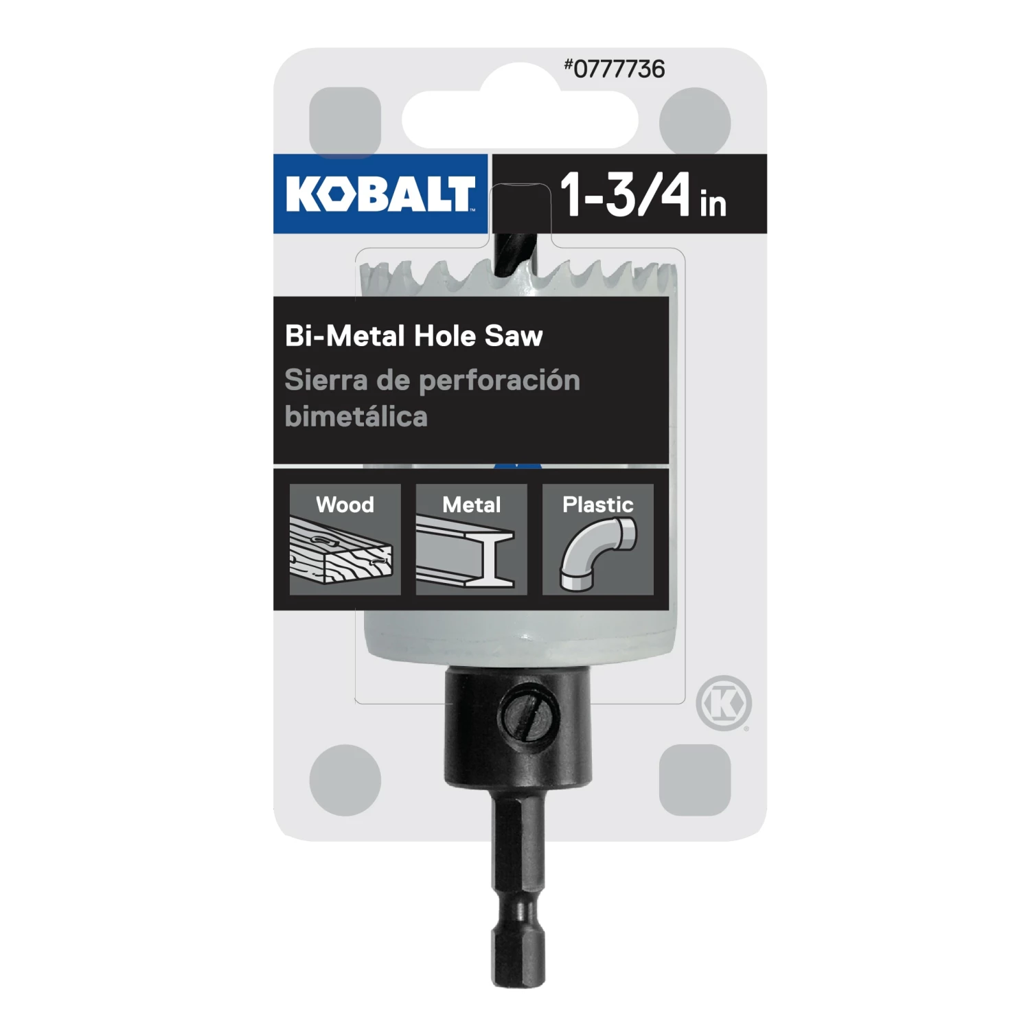 Kobalt 1-3/4-in Bi-Metal Arbored Hole Saw - Power Tool Accessories 1 Kobalt 1-3/4-in Bi-Metal Arbored Hole Saw - Power Tool Accessories
