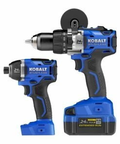 Kobalt 2-Tool 24-Volt Max Brushless Power Tool Combo Kit with Soft Case (1-Battery Included and Charger Included) - Power Tools