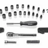 Kobalt Universal 67-Piece Standard (SAE) and Metric Combination Matte Mechanics Tool Set (3/8-in) - Hand Tools