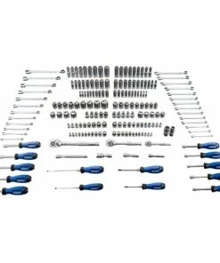 Kobalt 189-Piece Standard (SAE) and Metric Combination Polished Chrome Mechanics Tool Set (1/4-in; 3/8-in) - Hand Tools
