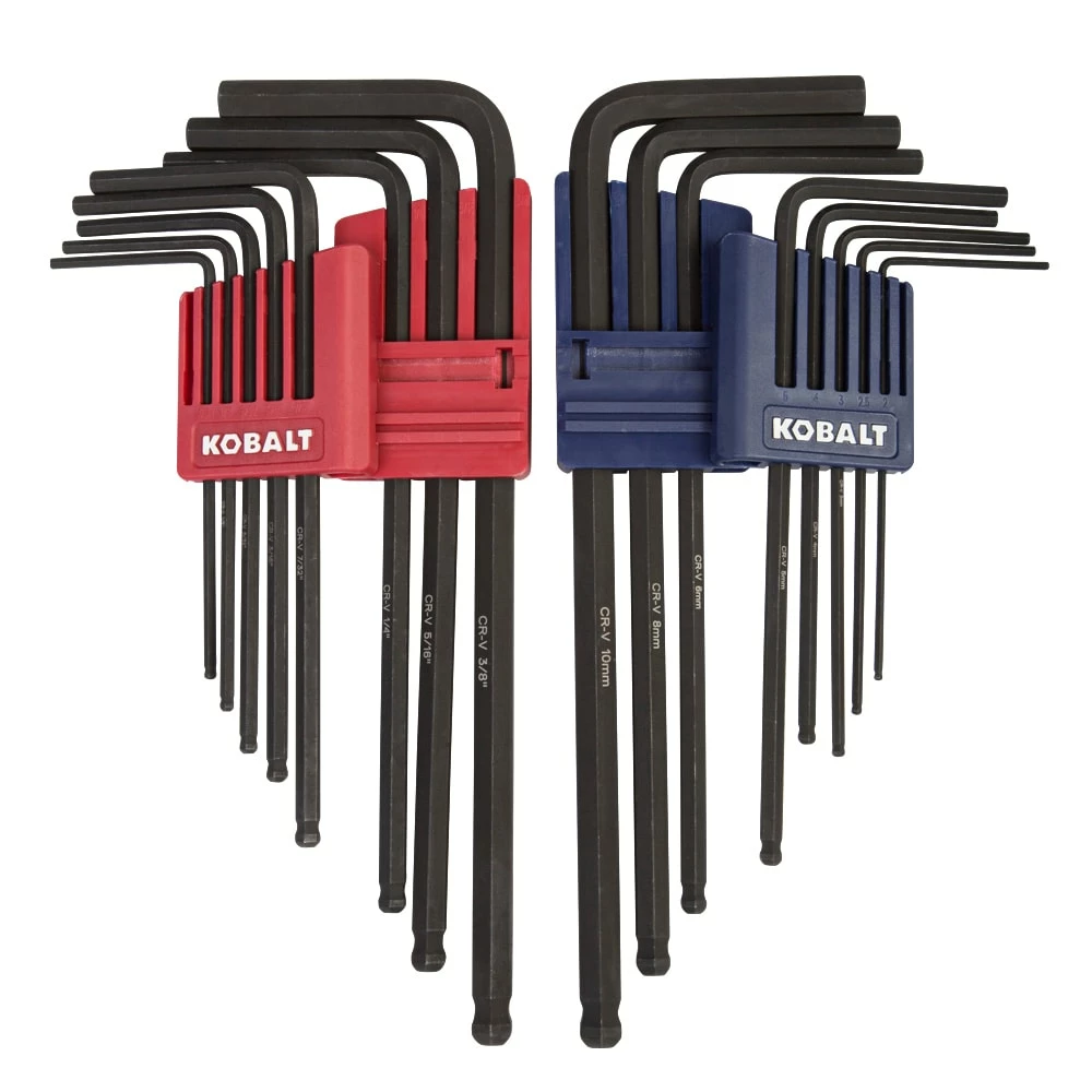 Kobalt 16-key Standard (Sae) and Metric Combination Hex Key Set - Hand Tools 1 Kobalt 16-key Standard (Sae) and Metric Combination Hex Key Set - Hand Tools