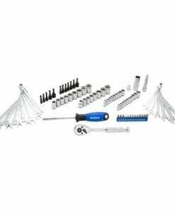 Kobalt 80-Piece Standard (SAE) and Metric Combination Polished Chrome Mechanics Tool Set (3/8-in) - Hand Tools