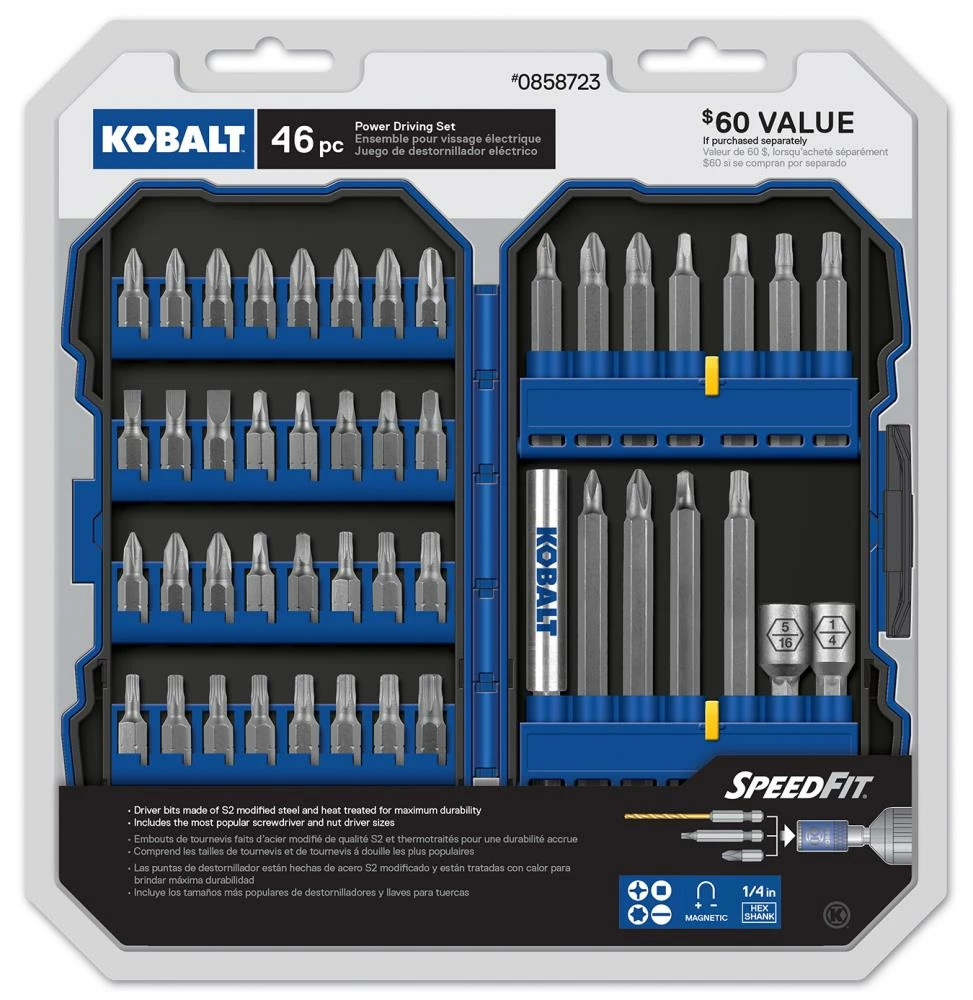 Kobalt Set Steel Hex Shank Screwdriver Bit Set (46-Piece) - Power Tool Accessories 1 Kobalt Set Steel Hex Shank Screwdriver Bit Set (46-Piece) - Power Tool Accessories