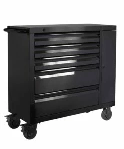 Kobalt 3000 Series 41-in W x 41-in H 5-Drawer Stainless Steel Rolling Tool Cabinet (Black) - Tool Storage & Work Benches -Kobalt Sales Store 08703976