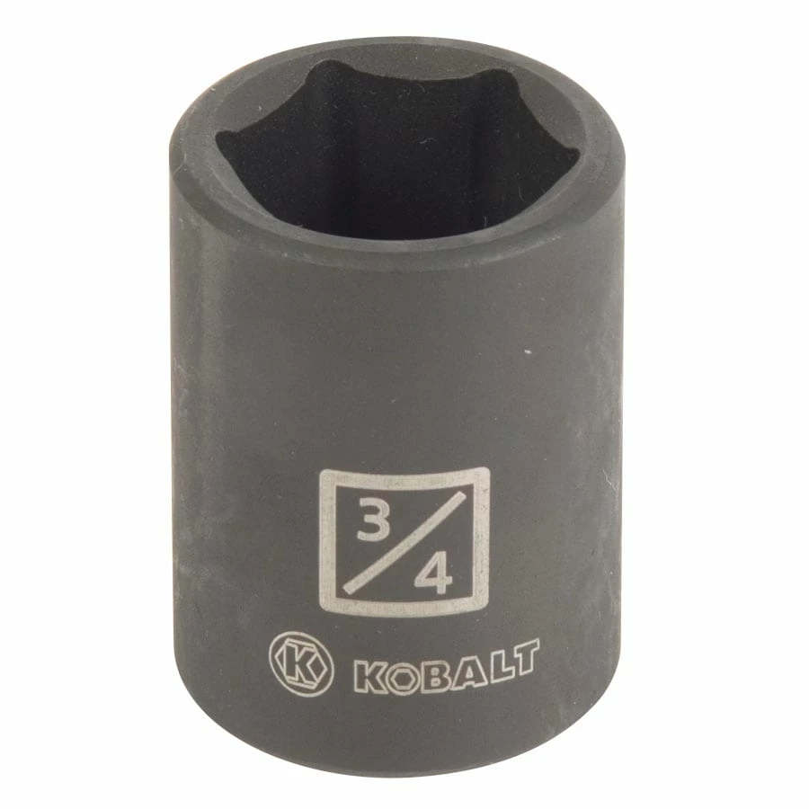 Kobalt -Piece Standard (SAE) 1/2-in Drive 3/4-in 6-Point Impact Socket - Hand Tools 1 Kobalt -Piece Standard (SAE) 1/2-in Drive 3/4-in 6-Point Impact Socket - Hand Tools