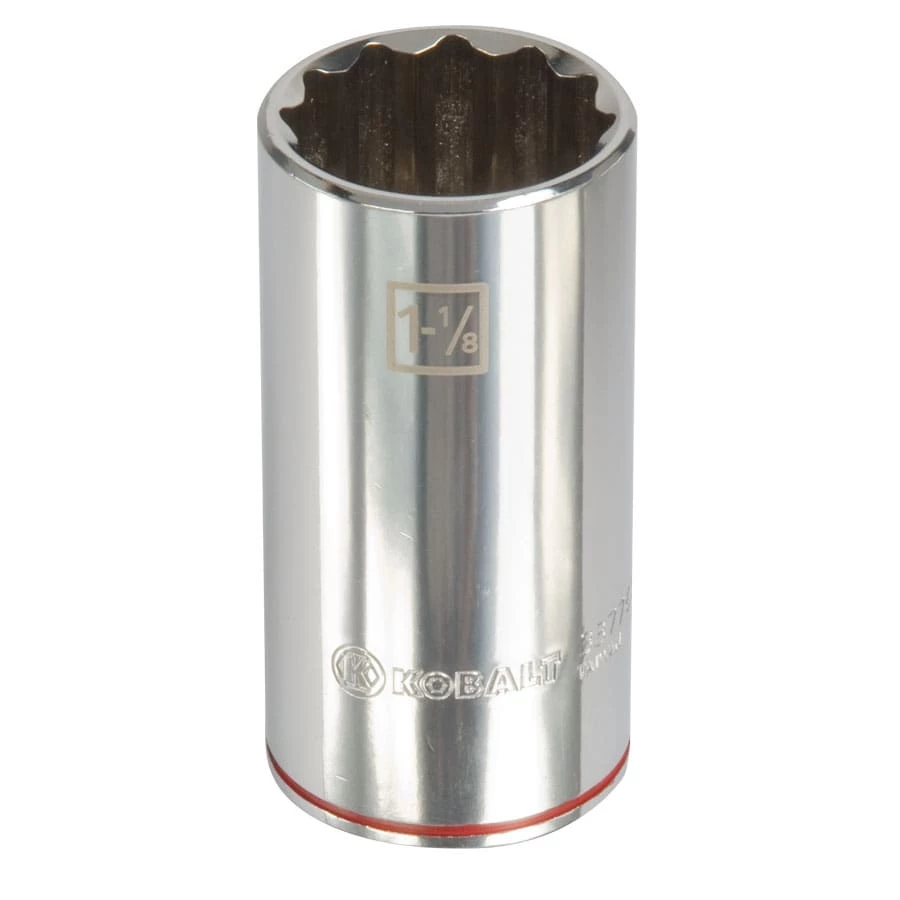 Kobalt Standard (SAE) 1/2-in Drive 12-point 1-1/8-in Deep Socket - Hand Tools 1 Kobalt Standard (SAE) 1/2-in Drive 12-point 1-1/8-in Deep Socket - Hand Tools