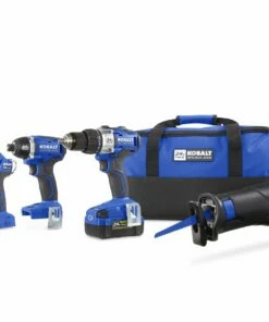 Kobalt 4-Tool 24-Volt Max Brushless Power Tool Combo Kit with Soft Case (1-Battery Included and Charger Included) - Power Tools