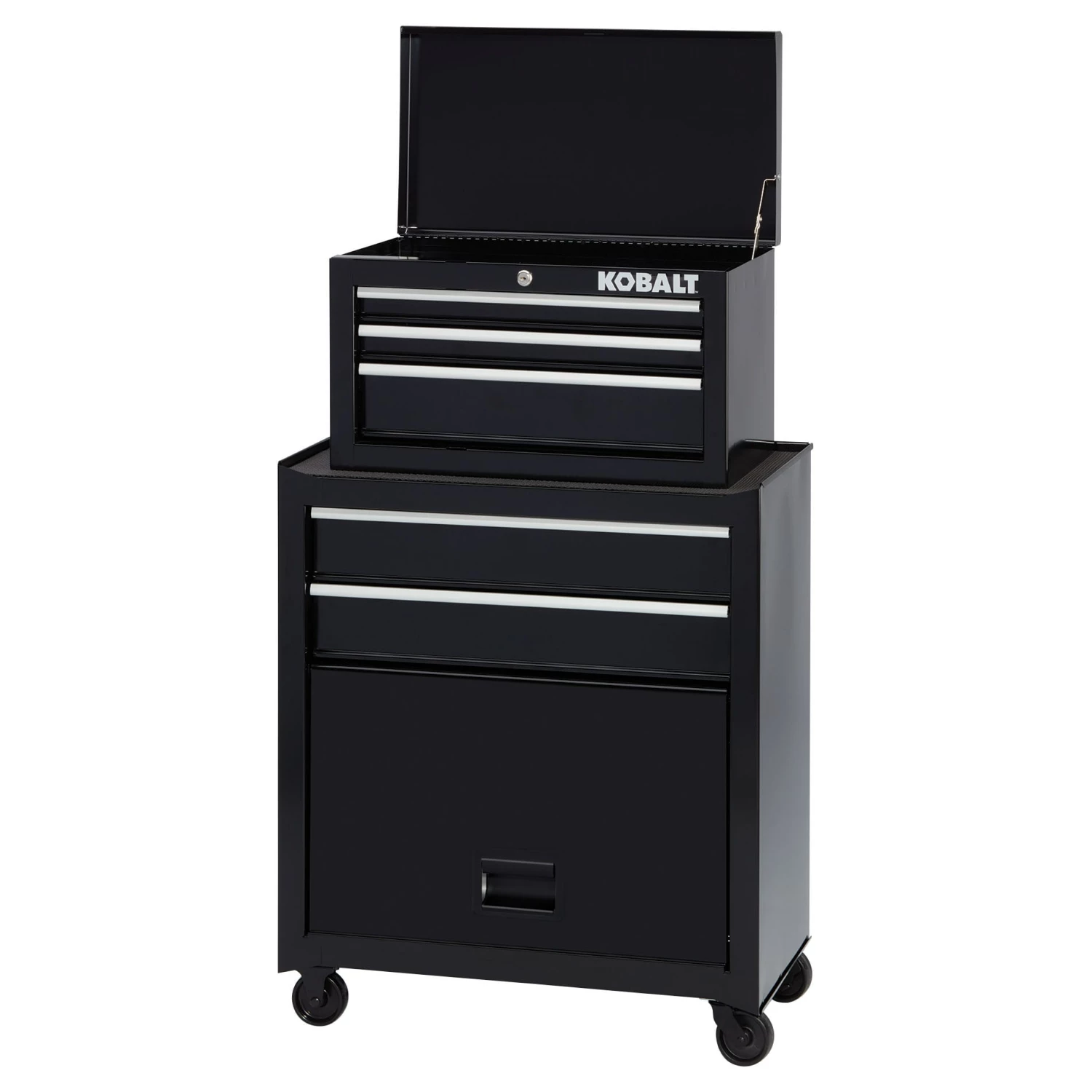 Kobalt 1000 Series 26.5-in W x 44.25-in H 5-Drawer Steel Tool Chest (Black) - Tool Storage & Work Benches 1 Kobalt 1000 Series 26.5-in W x 44.25-in H 5-Drawer Steel Tool Chest (Black) - Tool Storage & Work Benches
