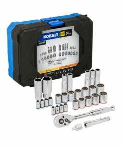 Kobalt 30-Piece Standard (SAE) and Metric Combination Polished Chrome Mechanics Tool Set (3/8-in;) - Hand Tools