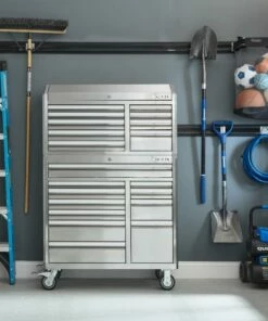 Kobalt 3000 Series 41-in W x 41-in H 11-Drawer Stainless Steel Rolling Tool Cabinet (Stainless Steel) - Tool Storage & Work Benches 24 Kobalt 3000 Series 41-in W x 41-in H 11-Drawer Stainless Steel Rolling Tool Cabinet (Stainless Steel) - Tool Storage & Work Benches -Kobalt Sales Store 09814603