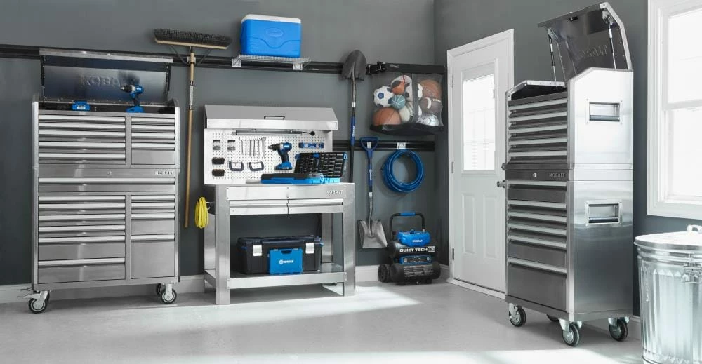 Kobalt 3000 Series 41-in W x 41-in H 11-Drawer Stainless Steel Rolling Tool Cabinet (Stainless Steel) - Tool Storage & Work Benches 11 Kobalt 3000 Series 41-in W x 41-in H 11-Drawer Stainless Steel Rolling Tool Cabinet (Stainless Steel) - Tool Storage & Work Benches - Image 11