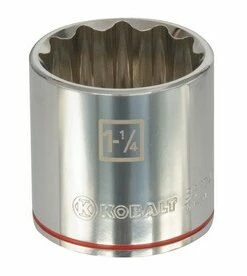Kobalt Standard (SAE) 1/2-in Drive 12-point 1-1/4-in Shallow Socket - Hand Tools -Kobalt Sales Store 099198852799lg