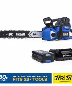 Kobalt 80-Volt Max 18-in Brushless Cordless Electric Chainsaw 5 Ah (Battery & Charger Included) - Outdoor Tools & Equipment
