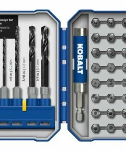 Kobalt 38-Piece Assorted Set Black Oxide Coated Hss Twist Drill Bit Set - Power Tool Accessories