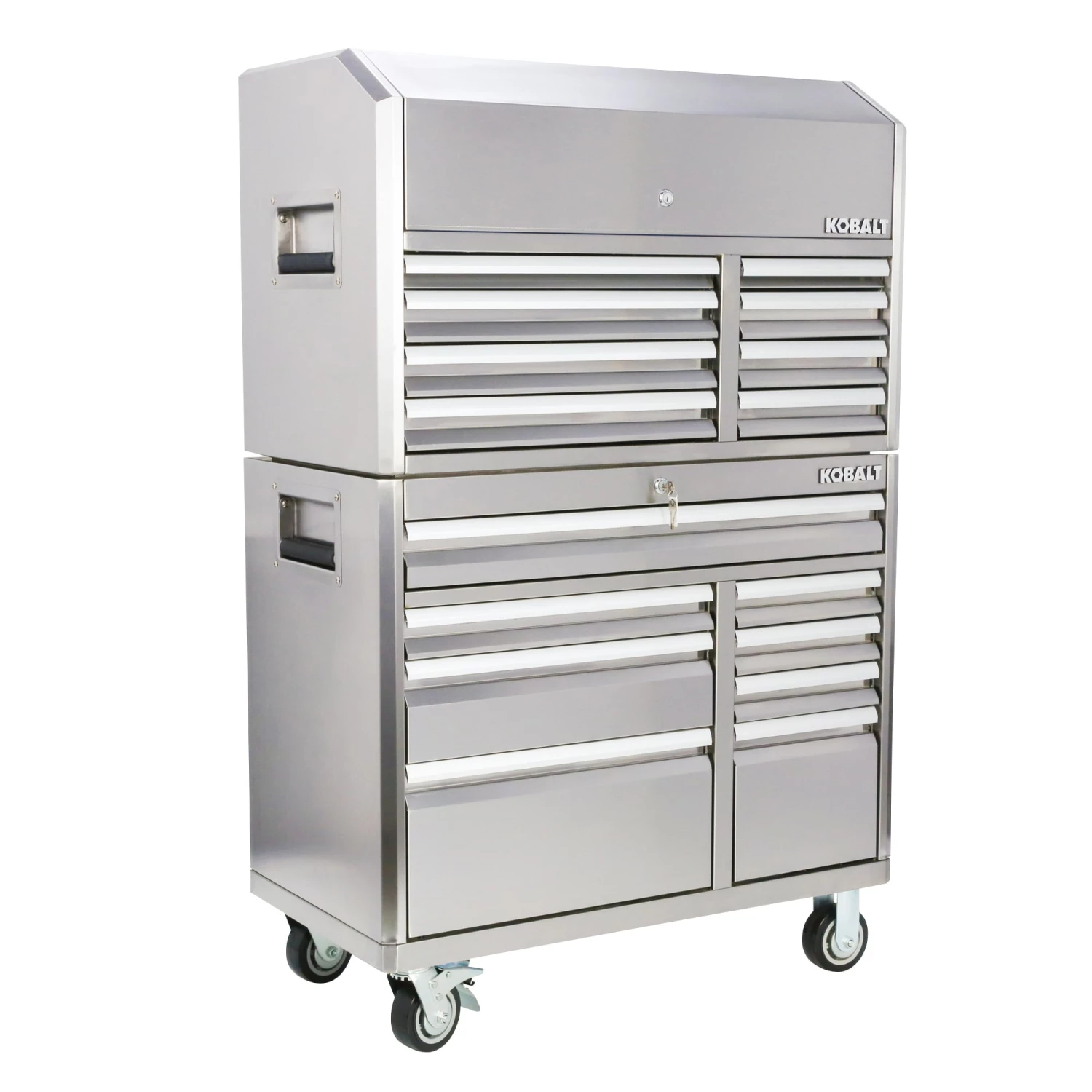 Kobalt 3000 Series 41-in W x 37.5-in H 8-Drawer Stainless Steel Rolling Tool Cabinet (Stainless Steel) - Tool Storage & Work Benches 8 Kobalt 3000 Series 41-in W x 37.5-in H 8-Drawer Stainless Steel Rolling Tool Cabinet (Stainless Steel) - Tool Storage & Work Benches - Image 8