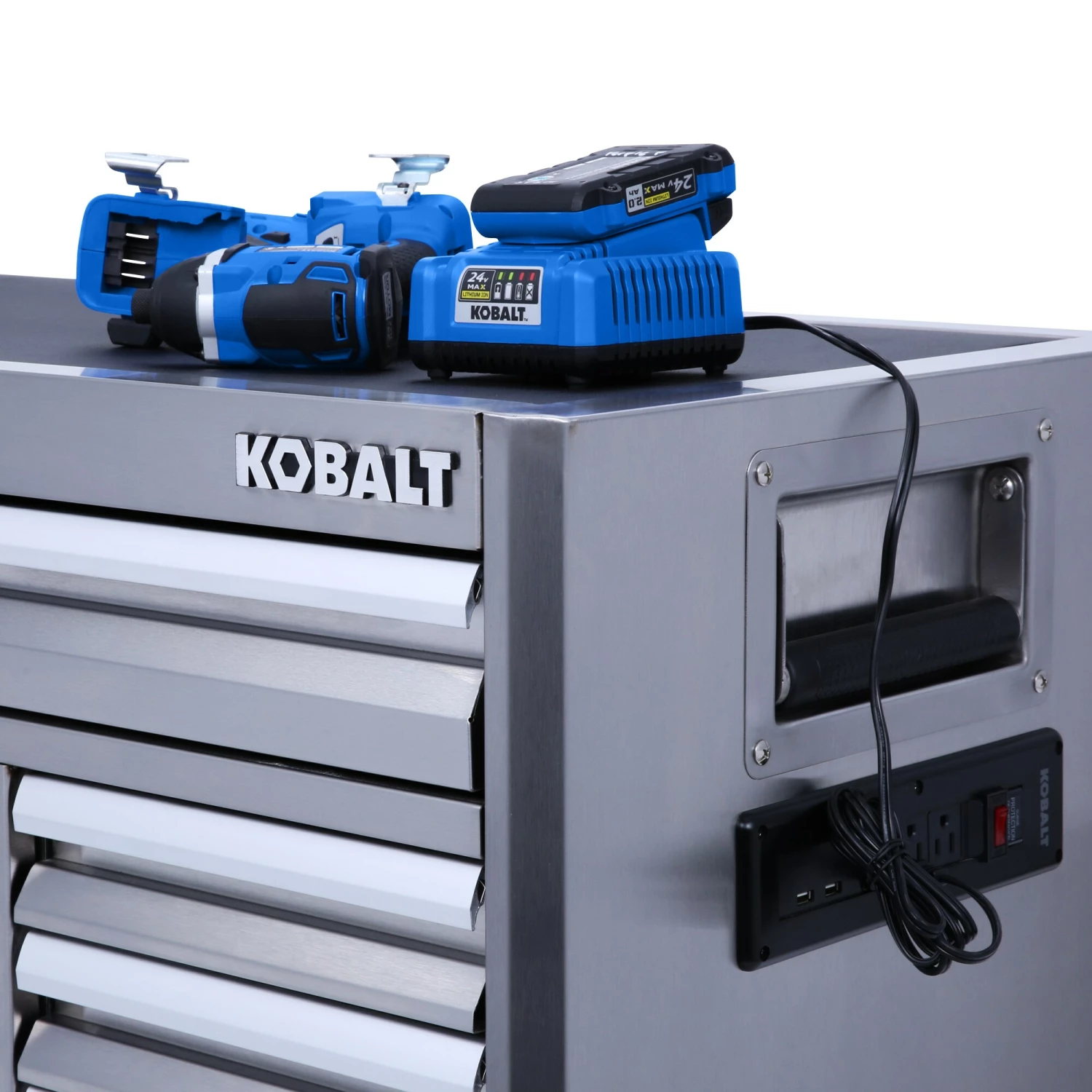 Kobalt 3000 Series 41-in W x 37.5-in H 8-Drawer Stainless Steel Rolling Tool Cabinet (Stainless Steel) - Tool Storage & Work Benches 10 Kobalt 3000 Series 41-in W x 37.5-in H 8-Drawer Stainless Steel Rolling Tool Cabinet (Stainless Steel) - Tool Storage & Work Benches - Image 10