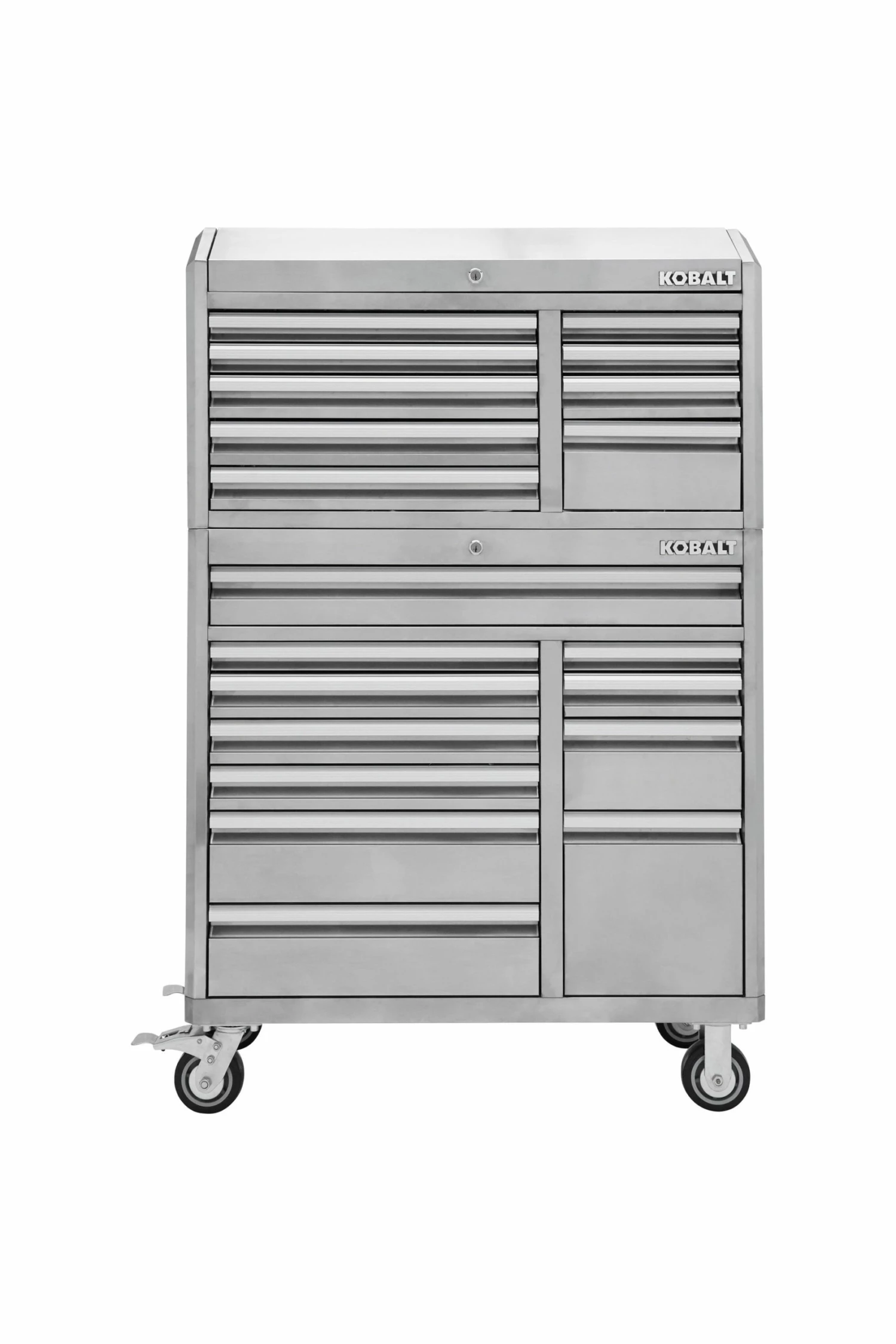 Kobalt 3000 Series 41-in W x 41-in H 11-Drawer Stainless Steel Rolling Tool Cabinet (Stainless Steel) - Tool Storage & Work Benches 3 Kobalt 3000 Series 41-in W x 41-in H 11-Drawer Stainless Steel Rolling Tool Cabinet (Stainless Steel) - Tool Storage & Work Benches - Image 3