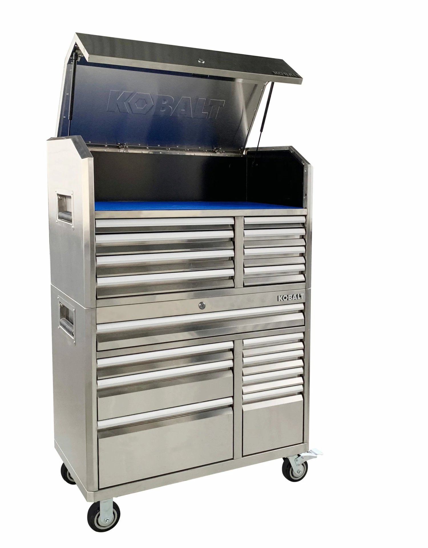 Kobalt 3000 Series 41-in W x 37.5-in H 8-Drawer Stainless Steel Rolling Tool Cabinet (Stainless Steel) - Tool Storage & Work Benches 12 Kobalt 3000 Series 41-in W x 37.5-in H 8-Drawer Stainless Steel Rolling Tool Cabinet (Stainless Steel) - Tool Storage & Work Benches - Image 12