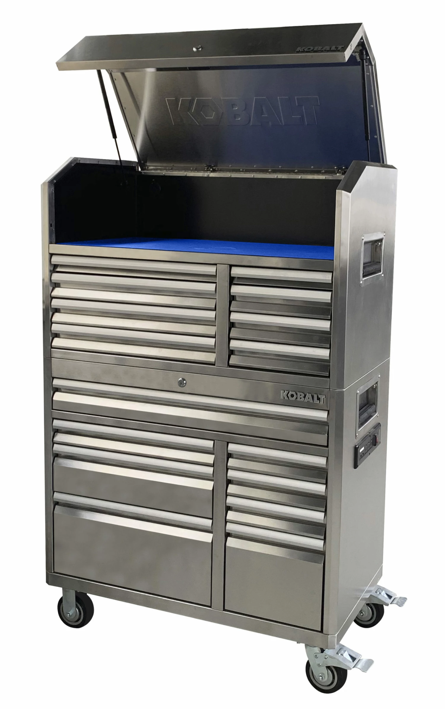 Kobalt 3000 Series 41-in W x 37.5-in H 8-Drawer Stainless Steel Rolling Tool Cabinet (Stainless Steel) - Tool Storage & Work Benches 13 Kobalt 3000 Series 41-in W x 37.5-in H 8-Drawer Stainless Steel Rolling Tool Cabinet (Stainless Steel) - Tool Storage & Work Benches - Image 13