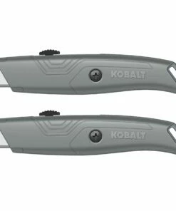 Kobalt Kobalt 2pk retractable utility knife 18mm 6-Blade Retractable Utility Knife with On Tool Blade Storage - Hand Tools