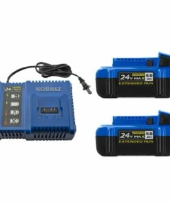 Kobalt 24-Volt Max 2-Pack 4 Amp-Hour; 4 Amp-Hour Lithium Power Tool Battery Kit (Charger Included) - Power Tool Accessories