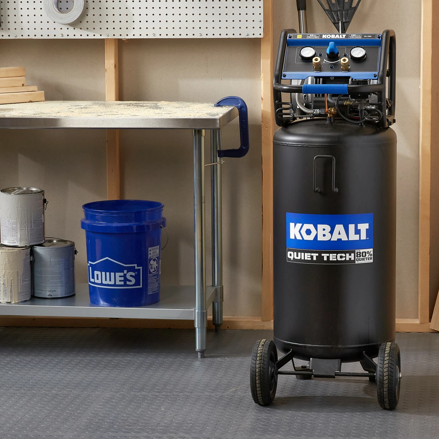 Kobalt Quiet Tech 26-Gallon Single Stage Portable Corded Electric Vertical Air Compressor - Air Tools & Compressors 5 Kobalt Quiet Tech 26-Gallon Single Stage Portable Corded Electric Vertical Air Compressor - Air Tools & Compressors - Image 5