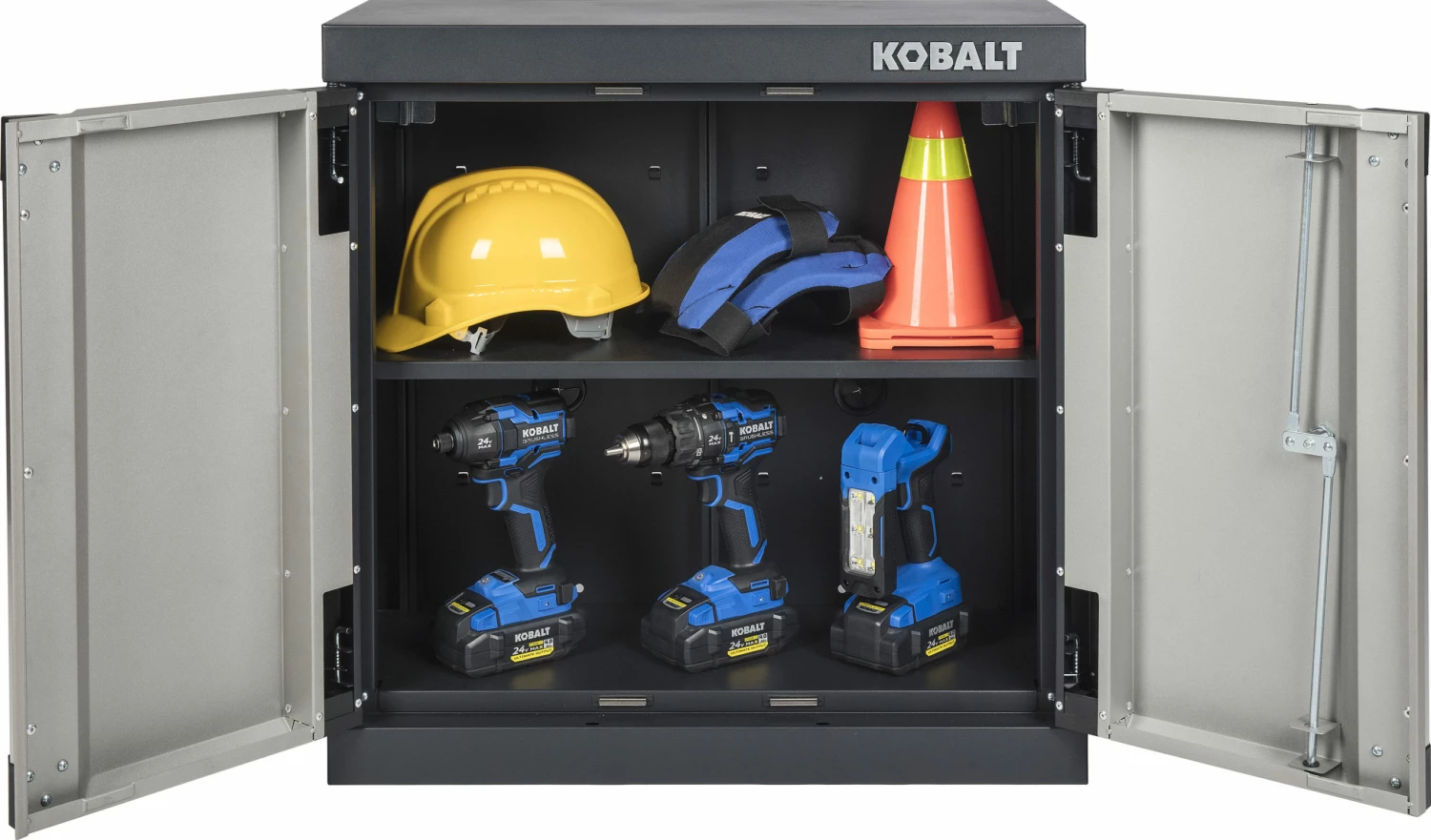 Kobalt 28-in W x 28-in H x 12.5-in D Steel Wall-mounted Garage Cabinet - Garage Organization 2 Kobalt 28-in W x 28-in H x 12.5-in D Steel Wall-mounted Garage Cabinet - Garage Organization - Image 2
