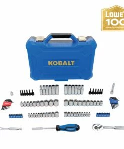 Kobalt Centennial 100-Piece Standard (SAE) and Metric Combination Polished Chrome Mechanics Tool Set (1/4-in; 3/8-in) - Hand Tools