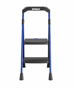 Kobalt 2-Step 300-lb Capacity Black Steel Foldable Step Stool - Ladders & Scaffolding