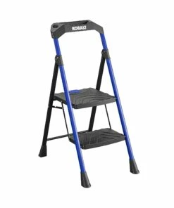 Kobalt 2-Step 300-lb Capacity Black Steel Foldable Step Stool - Ladders & Scaffolding -Kobalt Sales Store 17788041