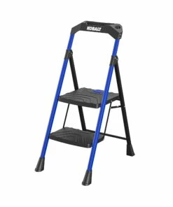 Kobalt 2-Step 300-lb Capacity Black Steel Foldable Step Stool - Ladders & Scaffolding -Kobalt Sales Store 17788045