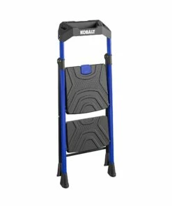 Kobalt 2-Step 300-lb Capacity Black Steel Foldable Step Stool - Ladders & Scaffolding -Kobalt Sales Store 17788048