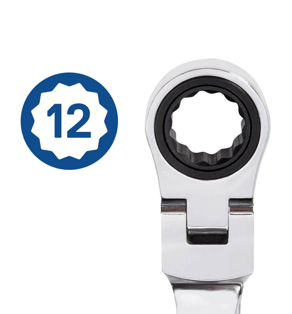 Kobalt 8-Piece Set 12-Point Metric Flexible Head Ratchet Wrench Set - Hand Tools 5 Kobalt 8-Piece Set 12-Point Metric Flexible Head Ratchet Wrench Set - Hand Tools - Image 5