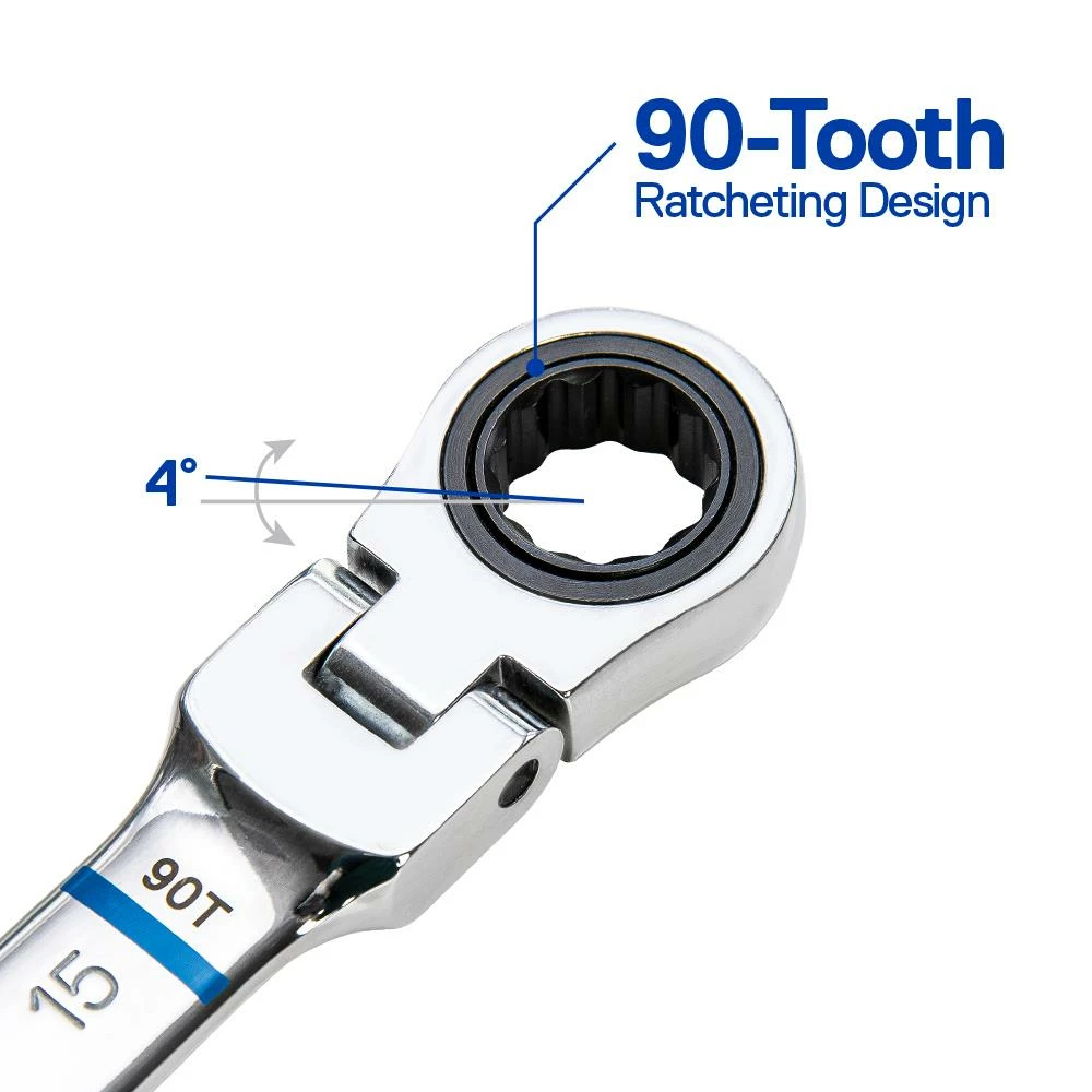 Kobalt 8-Piece Set 12-Point Metric Flexible Head Ratchet Wrench Set - Hand Tools 4 Kobalt 8-Piece Set 12-Point Metric Flexible Head Ratchet Wrench Set - Hand Tools - Image 4