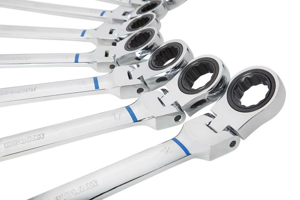 Kobalt 8-Piece Set 12-Point Metric Flexible Head Ratchet Wrench Set - Hand Tools 2 Kobalt 8-Piece Set 12-Point Metric Flexible Head Ratchet Wrench Set - Hand Tools - Image 2