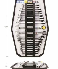 Kobalt In Tray with Removable Rails 20-Piece Set 12-Point Standard (SAE) and Metric Combination Ratchet Wrench Set - Hand Tools -Kobalt Sales Store 42336145