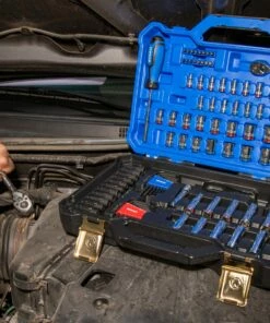 Kobalt Centennial 100-Piece Standard (SAE) and Metric Combination Polished Chrome Mechanics Tool Set (1/4-in; 3/8-in) - Hand Tools -Kobalt Sales Store 42394149 scaled