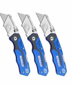 Kobalt Kobalt 3pk Lockback knife set 18mm 3-Blade Folding Utility Knife - Hand Tools