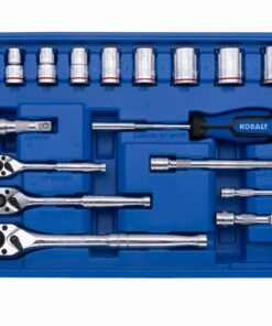 Kobalt 250-Piece Standard (SAE) and Metric Combination Polished Chrome Mechanics Tool Set (1/4-in; 3/8-in) - Hand Tools -Kobalt Sales Store 42702389 scaled