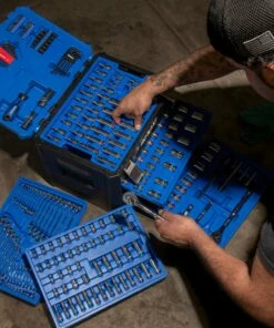 Kobalt 250-Piece Standard (SAE) and Metric Combination Polished Chrome Mechanics Tool Set (1/4-in; 3/8-in) - Hand Tools -Kobalt Sales Store 42702396 scaled