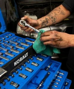 Kobalt 250-Piece Standard (SAE) and Metric Combination Polished Chrome Mechanics Tool Set (1/4-in; 3/8-in) - Hand Tools -Kobalt Sales Store 42702397 scaled