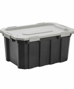 Kobalt X-large 24-Gallon (96-Quart) Grey Heavy Duty Tote with Latching Lid - Baskets & Storage Containers