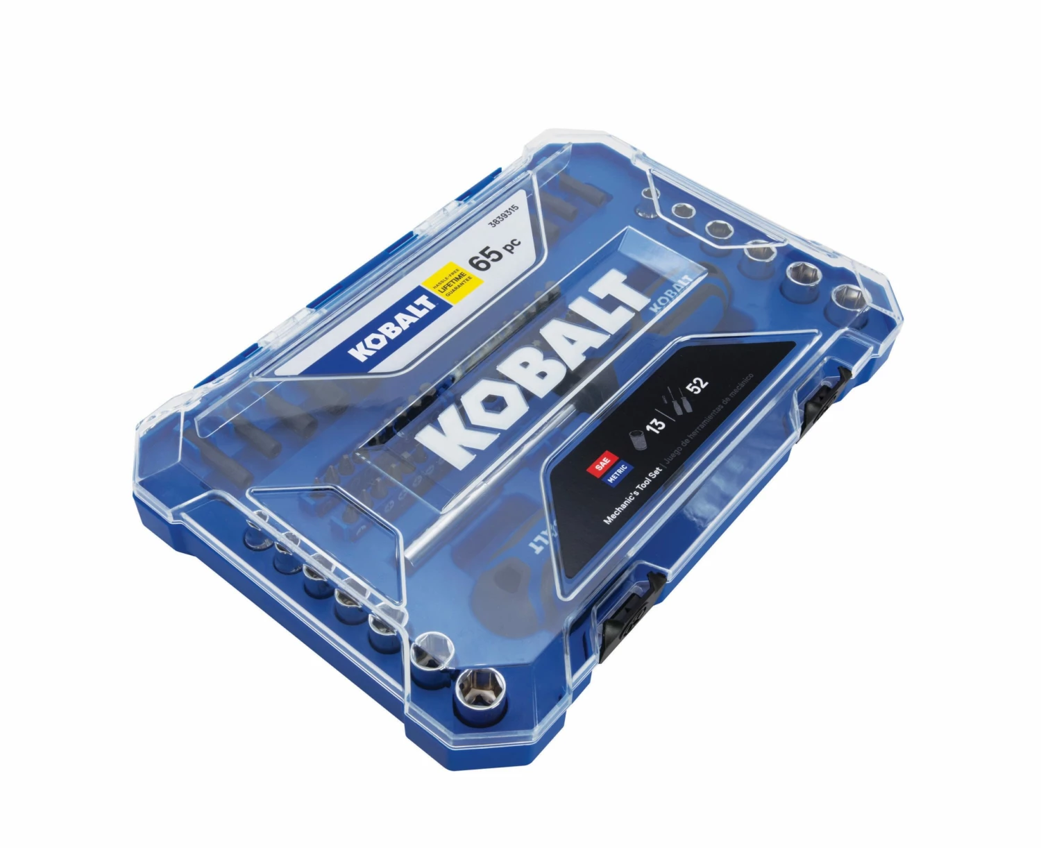 Kobalt 65-Piece Standard (SAE) and Metric Combination Polished Chrome Mechanics Tool Set - Hand Tools 6 Kobalt 65-Piece Standard (SAE) and Metric Combination Polished Chrome Mechanics Tool Set - Hand Tools - Image 6