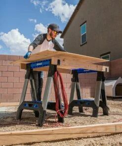 Kobalt 30.63-in W x 33.5-in H Adjustable Pp and Steel Construction Saw Horse (1000-lb Capacity) - Tool Storage & Work Benches -Kobalt Sales Store 44628409 scaled