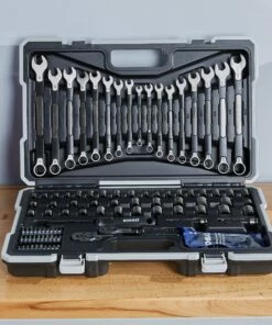 Kobalt Universal 115-Piece Standard (SAE) and Metric Combination Matte Mechanics Tool Set (1/4-in; 3/8-in) - Hand Tools -Kobalt Sales Store 45373527